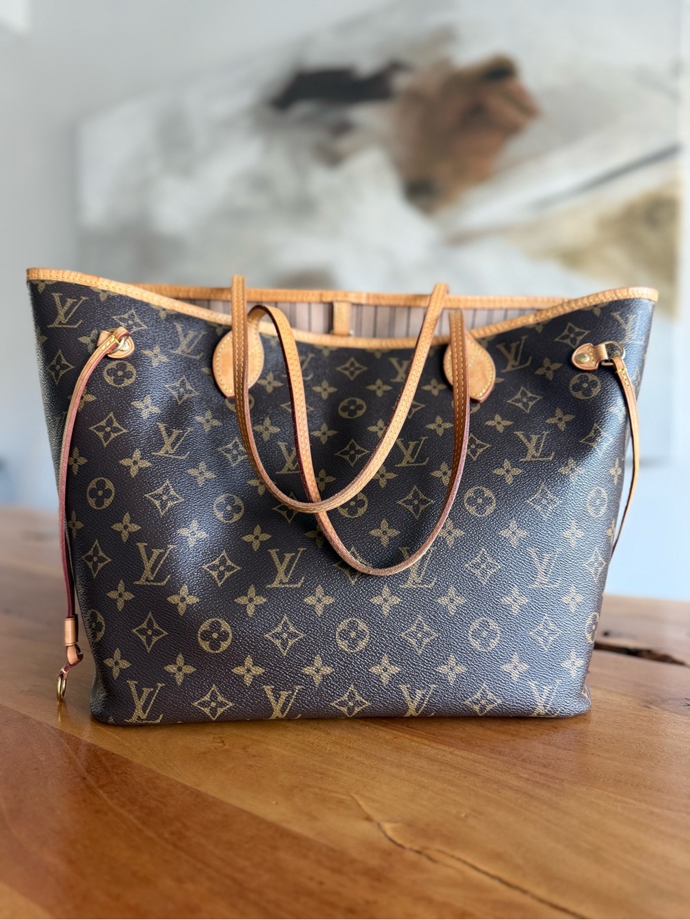 Louis Vuitton Monogram Canvas Neverfull MM Tote in Brown and Tan